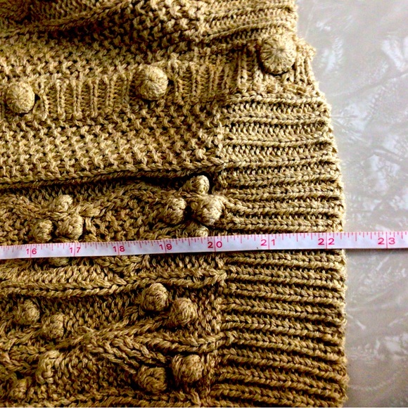 Vintage Rafloque women’s button down knit tan cardigan sweater size large - Picture 5 of 9